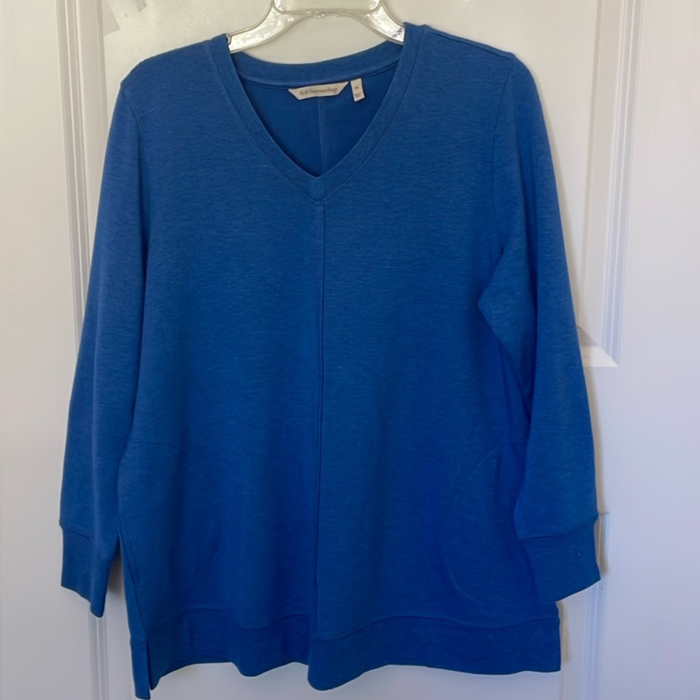 Soft Surroundings Siesta Soft Tunic Blue Petite Large Everyday Casual